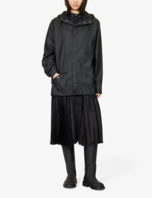 Shop Rains Women's Black High-neck Regular-fit Shell Jacket