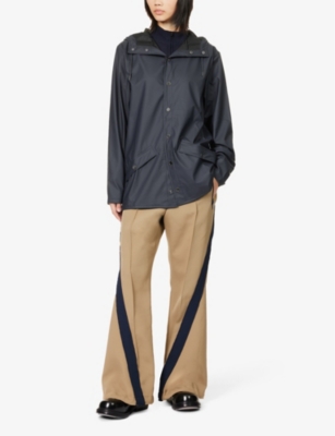 Shop Rains Women's Navy High-neck Regular-fit Shell Jacket