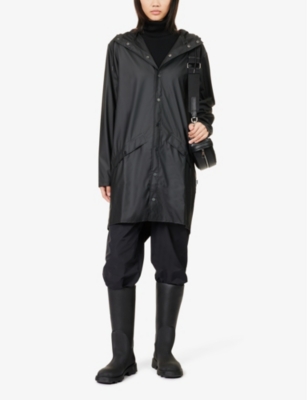 Shop Rains High-neck Regular-fit Shell Jacket In Black