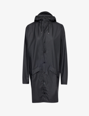Rains Womens Black High-neck Regular-fit Shell Jacket