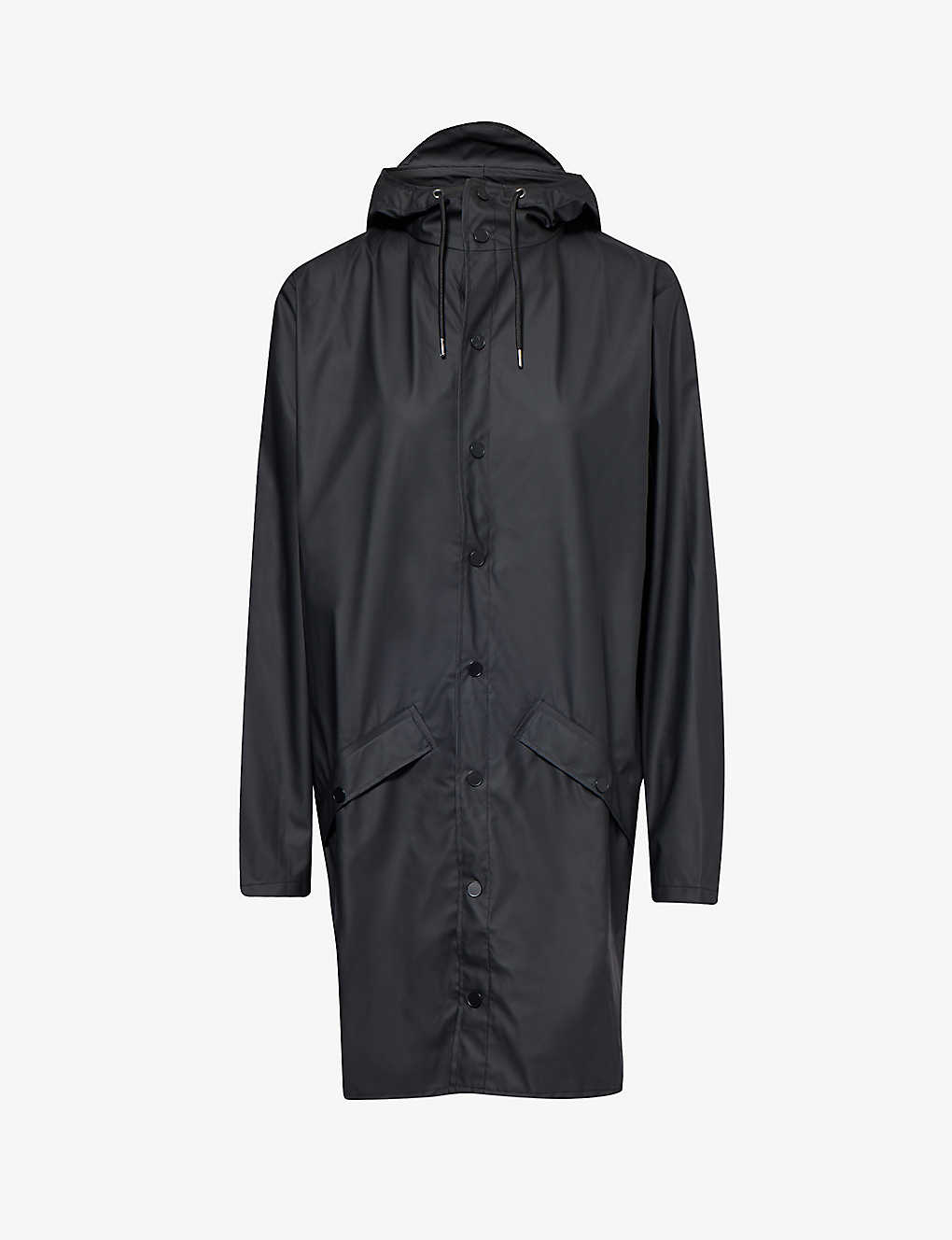 Rains Womens Black High-neck Regular-fit Shell Jacket