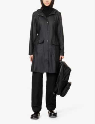 Shop Rains Women's Black High-neck Slim-fit Shell Jacket