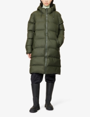 Shop Rains Women's Green Alta High-neck Shell Jacket