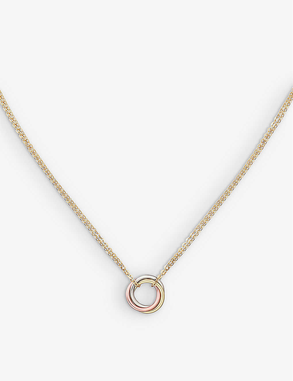 Cartier Womens Multicolour Trinity Small 18ct White, Rose, Yellow-gold Pendant Necklace