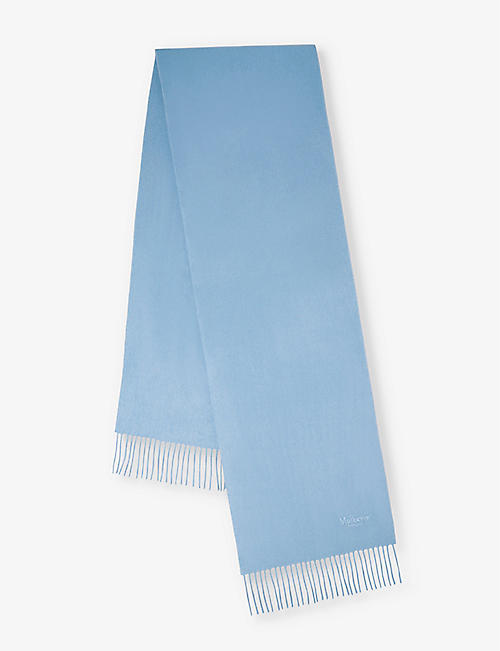 MULBERRY: Logo-embroidered cashmere scarf