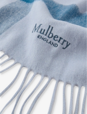 Large-check merino-wool scarf
