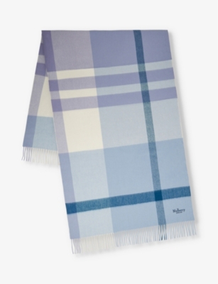 MULBERRY: Large-check merino-wool scarf