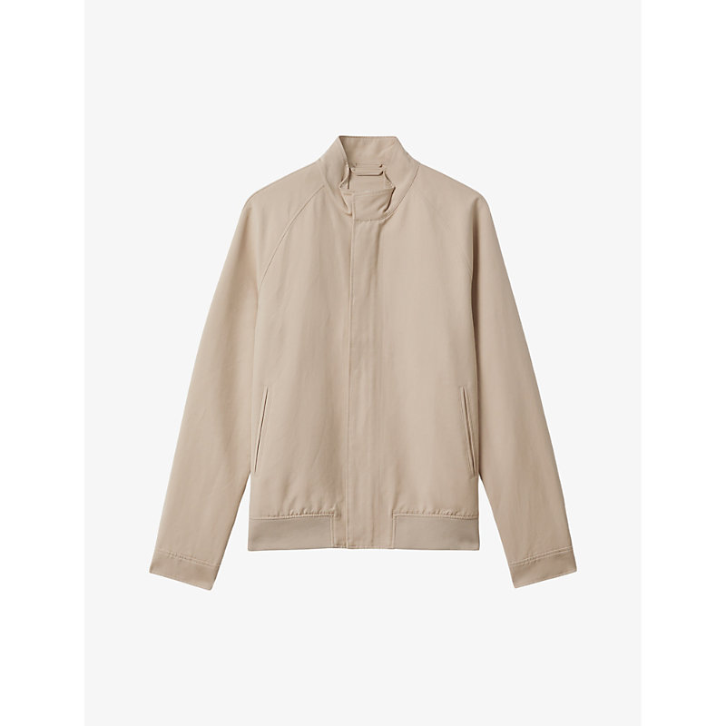 Reiss Mens Stone Peggy High-neck Woven Jacket