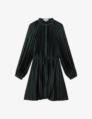 REISS: Trina pleated woven mini dress