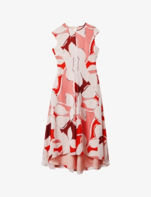 REISS: Becci floral-print woven midi dress