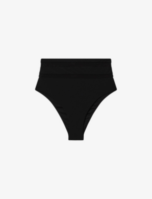 REISS: Jemma mesh-insert high-rise stretch-woven bikini bottoms