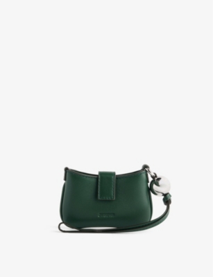 Jacquemus Womens Dark Green Le Porte Bisou Leather Card Holder In Burgundy