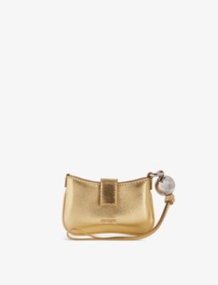 ★JACQUEMUS★Le Porte Bisou JACQUEMUS Le Porte Bisou Metallic-Leather Card Holder | endource