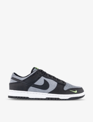 NIKE: Dunk Low brand-embroidered leather low-top trainers