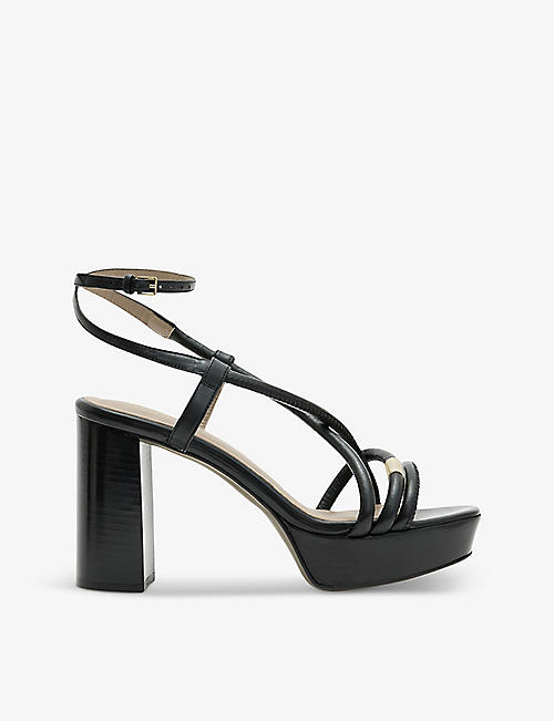 ALLSAINTS: Bella strappy leather platform sandals