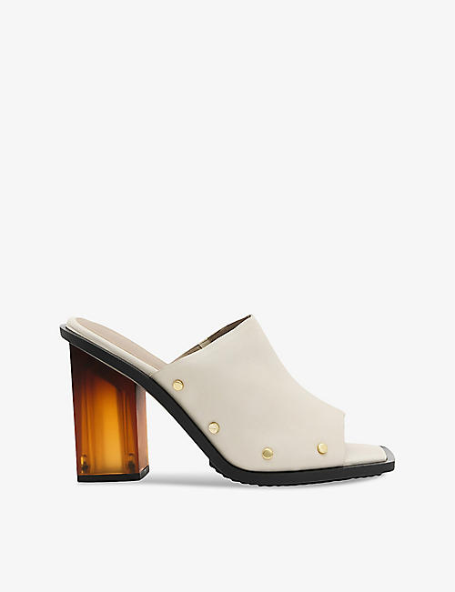 ALLSAINTS: Kelly stud-embellished leather heeled mules