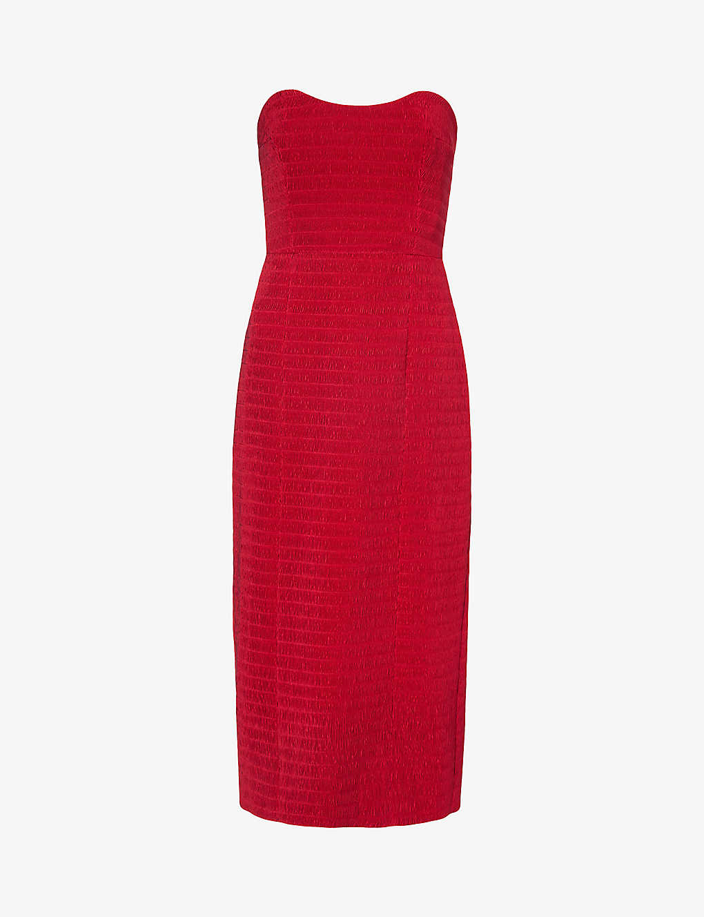 Shop Emilia Wickstead Women's Dark Red Ryder Strapless Woven Midi Dress