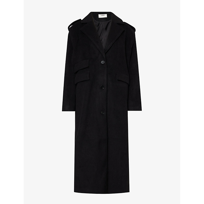 4th & Reckless Seana Flap-pocket Single-breasted Coat In Black