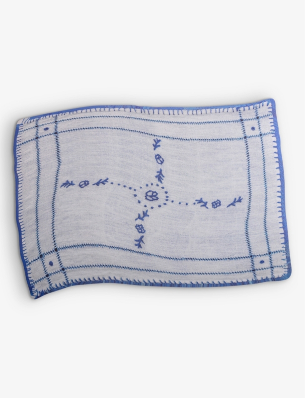 Acid Flower embroidered-design cork table mat 49cm