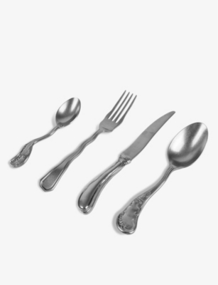 Seletti Acid Curved Stainless-steel Cutlery Set Of Four