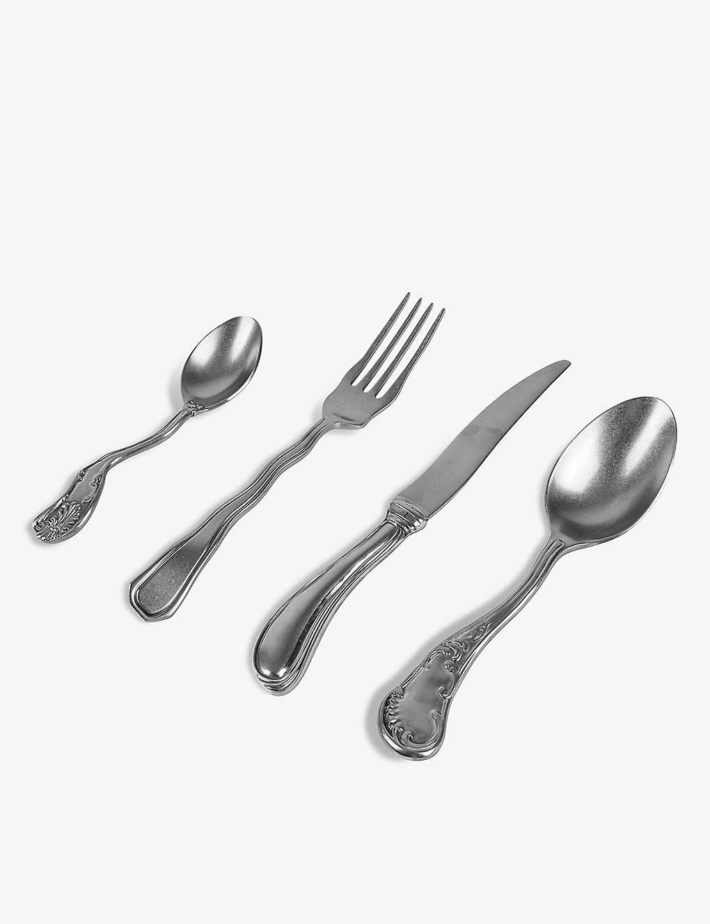 Seletti Acid Curved Stainless-steel Cutlery Set Of Four