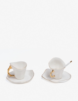 Seletti Meltdown Porcelain Coffee Set Of Two In White