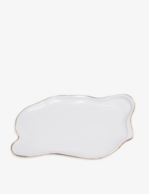 SELETTI: Meltdown irregular-shape porcelain tray 43.5cm