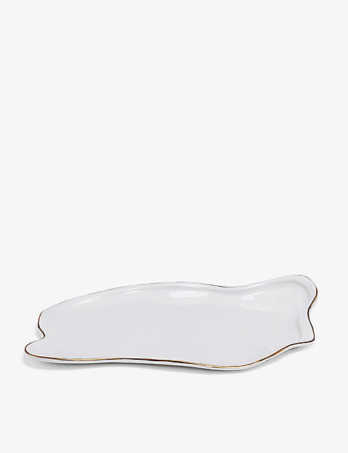 SELETTI: Meltdown irregular-shape porcelain tray 43.5cm