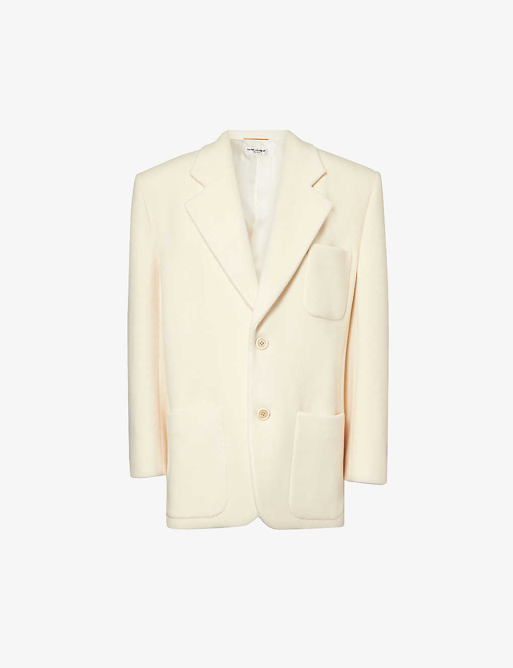 SAINT LAURENT OVERSIZED EXAGGERATED-SHOULDER SINGLE-BREASTED WOOL BLAZER