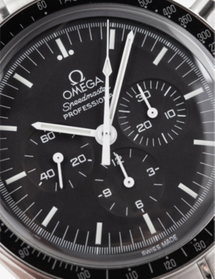Shop Bucherer Certified Pre Owned Pre-loved Omega 3571.50.00 Speedmaster Stainless-steel Manual Watch In Black
