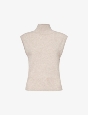 Shop Reformation Women's Barley Arco High-neck Recycled-cashmere Blend Vest