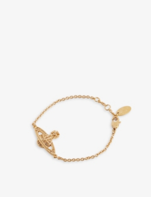 Vivienne Westwood Jewellery Womens Gold Light Coloradotopaz Mini Bas Relief Brass And Topaz Bracelet