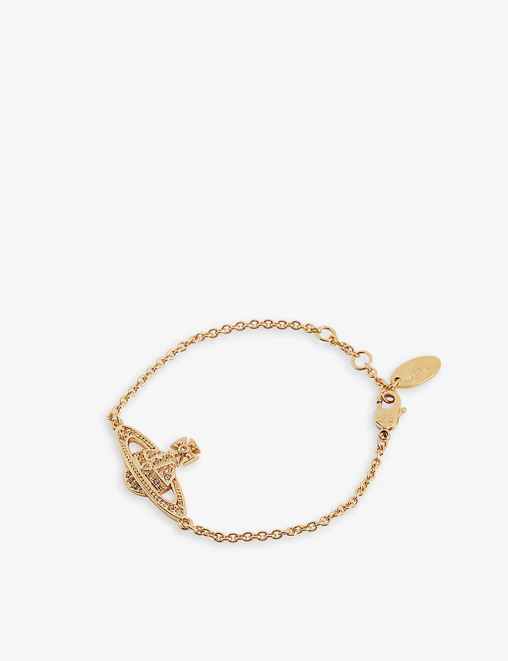 Vivienne Westwood Jewellery Womens Gold Light Coloradotopaz Mini Bas Relief Brass And Topaz Bracelet
