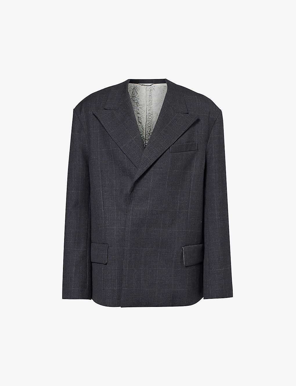 ACNE STUDIOS ACNE STUDIOS MENS GREY DOUBLE-BREASTED NOTCHED-LAPEL OVERSIZED-FIT WOVEN JACKET