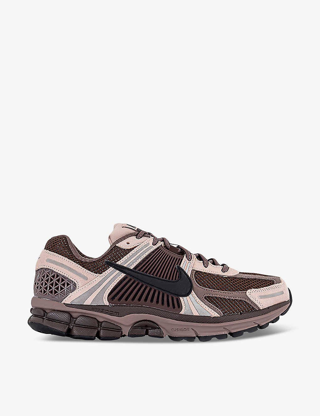 Shop Nike Womens Plum Eclipse Black Pink Zoom Vomero 5 Logo-embossed Leather And Mesh Low-top Trainers