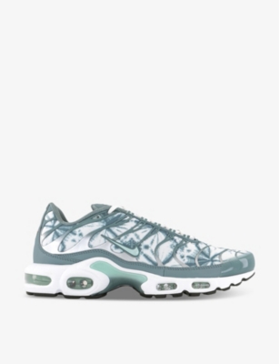 NIKE NIKE MENS WATERWAY FIBERGLASS WHIT AIR MAX PLUS BRAND-EMBROIDERED WOVEN LOW-TOP TRAINERS