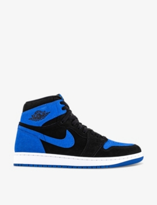 JORDAN: Air Jordan 1 High brand-embroidered leather high-top trainers