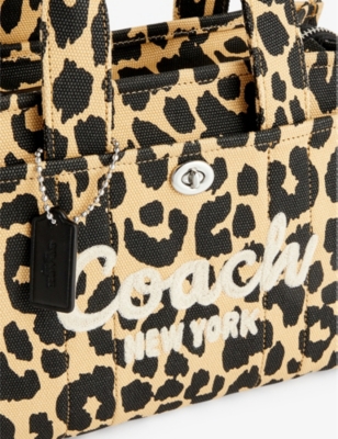 COACH Logo-embroidered Detachable-strap Small Canvas Tote Bag in