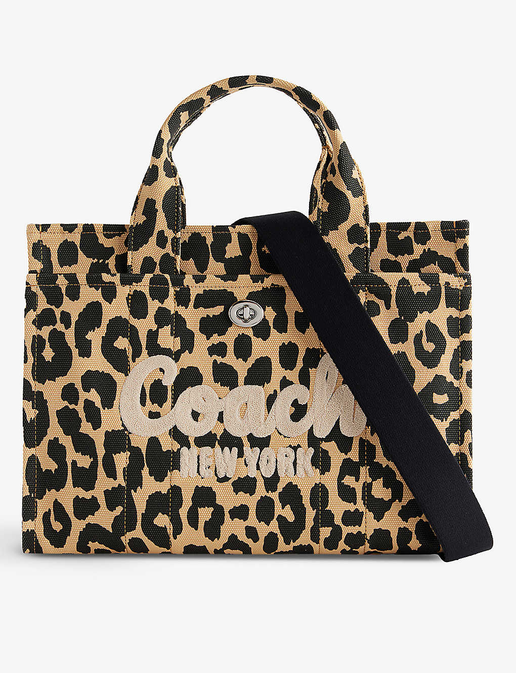Coach Womens Lh/leopard Logo-embroidered Leopard-print Canvas Tote Bag