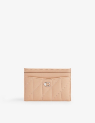 COACH: Logo-plaque quilted leather card holder
