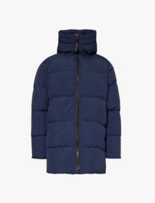 CANADA GOOSE CANADA GOOSE MEN'S ATLANTIC NAVY LAWRENCE HIGH-NECK REGULAR-FIT SHELL-DOWN JACKET