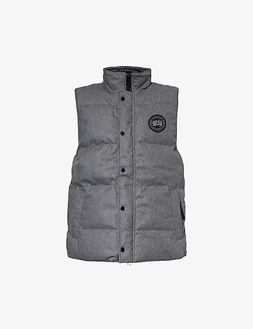 CANADA GOOSE: Garson brand-patch relaxed-fit recycled-wool-blend-down vest