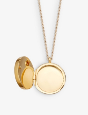 ASTLEY CLARKE: Stilla 18ct yellow gold-plated vermeil sterling-silver and mother of pearl locket-pendant necklace