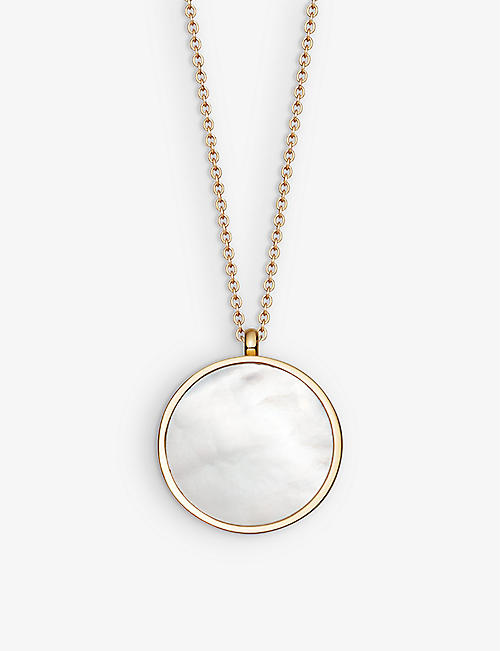 ASTLEY CLARKE: Stilla 18ct yellow gold-plated vermeil sterling-silver and mother of pearl locket-pendant necklace