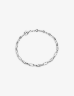 Astley Clarke Womens Sterling Silver Celestial Orbit Sterling-silver And White-sapphire Bracelet