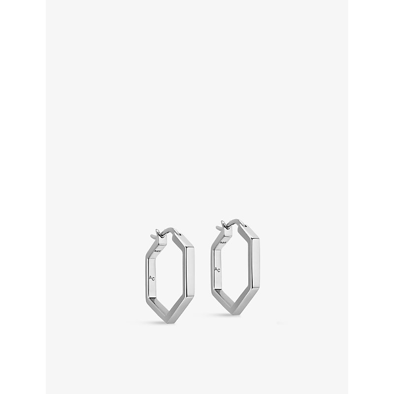 Astley Clarke Womens Sterling Silver Deco Medium Sterling-silver Hoop Earrings