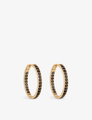 ASTLEY CLARKE: Gold Polaris 18ct yellow gold-plated vermeil sterling-silver and spinel hoop earrings