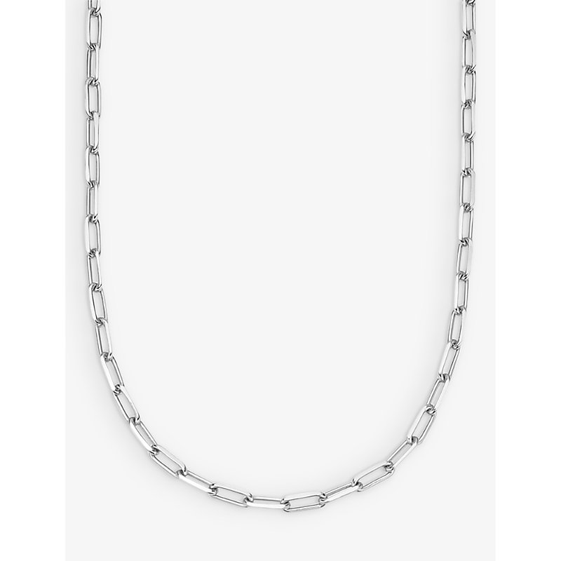 Astley Clarke Womens Sterling Silver Celestial Square Link Sterling Silver Chain Necklace