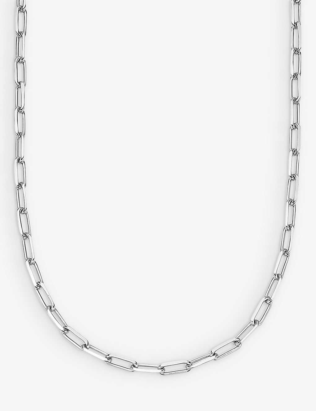 Astley Clarke Womens Sterling Silver Celestial Square Link Sterling Silver Chain Necklace