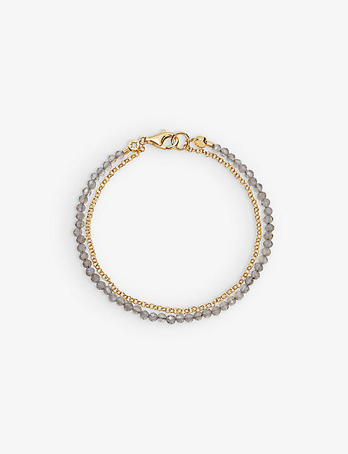 ASTLEY CLARKE: Biography 18ct yellow gold-plated vermeil sterling-silver and labradorite bracelet